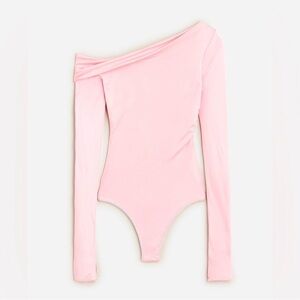 Anna October X J.Crew off-the-shoulder bodysuit light pink long sleeve blouse